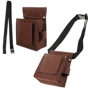 Imagem de DraCra Pacote com 2 cintos de ferramentas de trabalho, bolsa utilitária, bolsa de armazenamento de feltro, coldre organizador de bolso para carpinteiro, fazendeiro, construtor, jardinagem, martelo,
