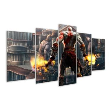 Imagem de Quadro Decorativo Mosaico 5 peças Kratos Deus Da Guerra Kratos Game Jogo