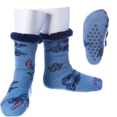Imagem de Meia Pantufa Cozy Disney Stitch Antiderrapante Tamanho G