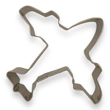 Imagem de Cortador de biscoito de metal Jet Airplane para decoração de bolo de fondant (9,5 cm)