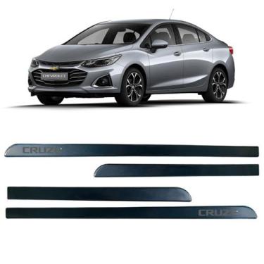 Imagem de Jogo Friso Slim Lateral Chevrolet Cruze Original com Grafia, Cinza Sat