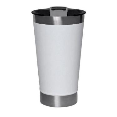 Imagem de Copo Térmico Branco Parede Dupla Com Tampa E Abridor 473 ml - Geral