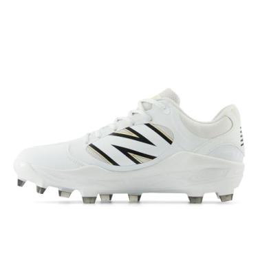 Imagem de New Balance Tênis de beisebol masculino Fresh Foam 3000 V7 moldado, Branco/preto, 14