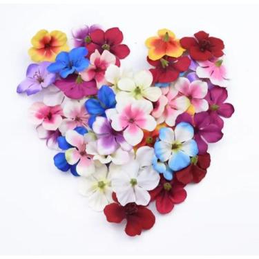 Imagem de Flor Mini Artificial Poliéster Aplique 3,5cm 50 Peças DIY - Doce Ternu
