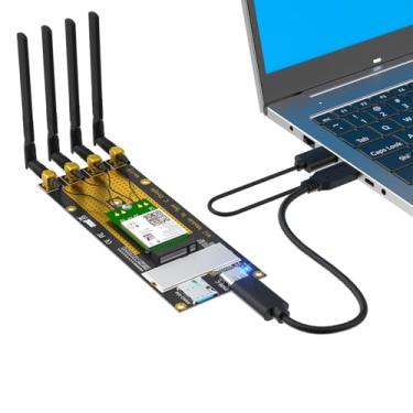 Imagem de KAGAUOAS Placa de expansão para módulo de rede M.2 B-Key 3G/4G/5G para adaptador USB 3.0 tipo C, com slot para cartão Nano SIM adaptador de antena 4, para módulo RM500Q/RM500U /GM800/SIM8200