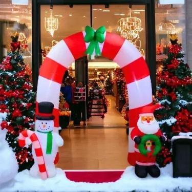 Imagem de Arco Inflável Grande Decoração De Natal Papai Noel Led 2,50m x 1,90m -