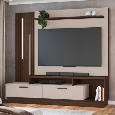 Imagem de Estante para TV Até 65 Polegadas Despertar 2 Gavetas com Led Café/Off 