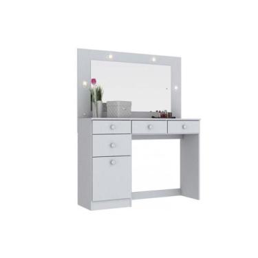 Imagem de Penteadeira Infantil Chanel c/ 1 Porta e 4 Gavetas c/ Espelho Branco -