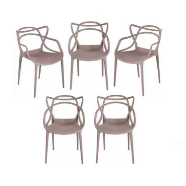Imagem de Kit com 5 Cadeiras Allegra Sala de Jantar Restaurantes  Fixa Fendi - E