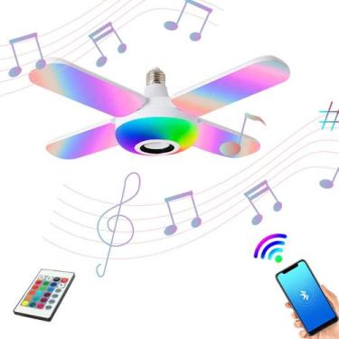 Imagem de Lâmpada Dobrável Led com Alto-Falante Bluetooth sem Fio Toca Som Bivol