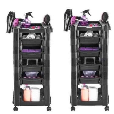 Imagem de Kit 2 Carrinho Auxiliar Cabeleireiro Vegas 460 Multiuso - Dompel