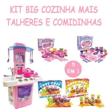 Imagem de Brinquedo Cozinha Para Meninas e Comidinhas + Acessórios - Big Star Br