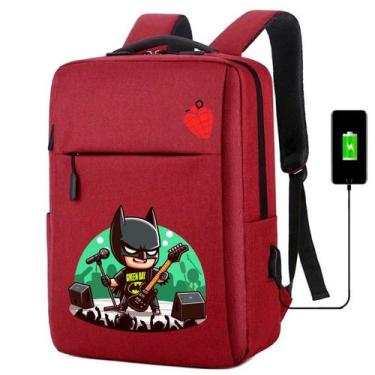 Imagem de Mochila USB Escolar Estampa Infantil Batman Notebooks, Trabalho Escola
