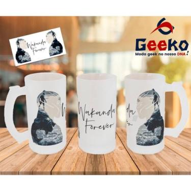 Imagem de Caneca de Chopp Black Panther Wakanda Forever Pantera Negra Geeko, Jat