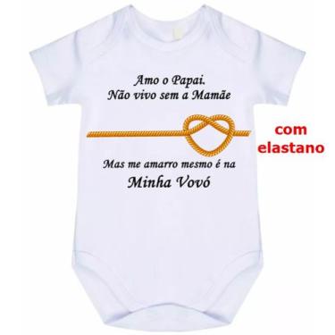Imagem de body bebê amo o papai não vivo sem a mamã mas me amarro mesmo e na vov