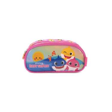 Imagem de Estojo Escolar Infantil Duplo Baby Shark Luxcel EI39004BS