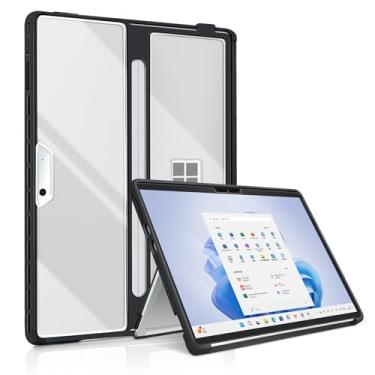 Imagem de Capa para Microsoft Surface Pro 11/Surface Pro 10/Surface Pro 9/Surface Pro 8 de 13 polegadas, capa robusta multifuncional compatível com teclados tipo capa, (transparente)