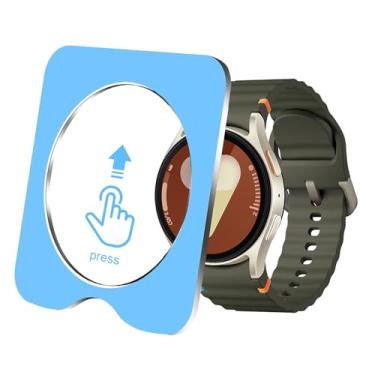 Imagem de Pacote com 2 protetores de tela de relógio para Samsung Galaxy Watch 7, protetor de tela de vidro temperado 9H para Galaxy 7 Watch com kit de ferramentas de alinhamento automático, super transparente,