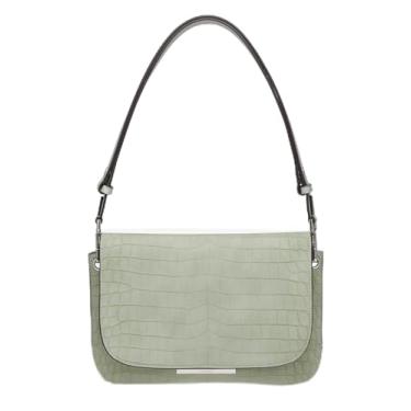 Imagem de Calvin Klein Bolsa tiracolo e ombro conversível Comet, Crocodilo de camurça sálvia do deserto, One Size