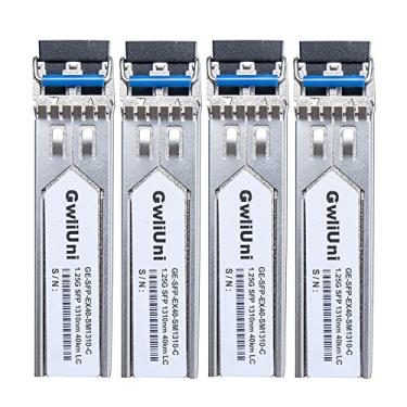 Imagem de 4 unidades 40 km SFP 1,25 G módulo de fibra de modo único transceptor de rede 1310 nm, LC duplex para Cisco, Netgear, MikroTik, Ubiquity, DLink etc