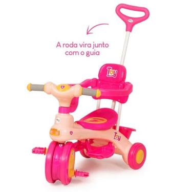 Imagem de Triciclo Motoca Totoca Infantil Com Haste e Barra de Proteção Removíve