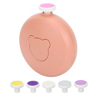 Imagem de Aparador Elétrico de Unhas para Bebês, Conjunto de Ferramentas para Lixa de Unhas, Cortador de Unhas Seguro para Bebês Com 6 Cabeças de Moagem (Laranja)
