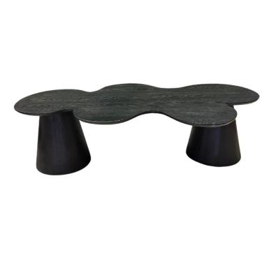 Imagem de Mesa De Centro Cone Orgânica Splash 120x65 Cm Tampo ébano Base ébano Cor Preto
