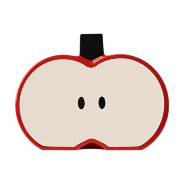 Imagem de Fenteer Vaso Decorativo em Formato de Maçã, Item para Mesa, Arte para Sala de Estar, Estante Interna, Vermelho, Tamanho real