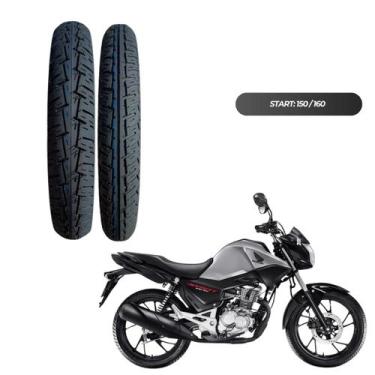 Imagem de Kit 2 Pneus Aro 18 para Moto - Titan / CG / Fan Traseiro e Dianteiro +