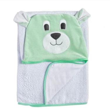 Imagem de Toalha Infantil com Capuz Bichos Urso Verde 01 Peça - Happy Baby