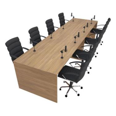 Imagem de Mesa para Podcast 100x274cm Freijó Syncro - Premium 1.1 - Marcenaria O