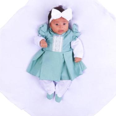 Imagem de Saída de Maternidade Menina Delicada Antonela Verde 05 Peças - Amora A