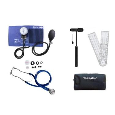 Imagem de Kit Fisioterapia Esfigmo Esteto Martelo Buck Goniômetro Case - PREMIUM