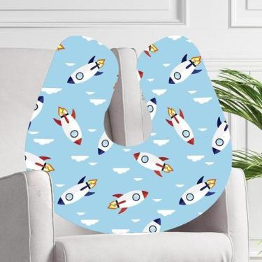 Imagem de Almofada para Amamentação Travesseiro Bebê Foguetes - Ev Baby