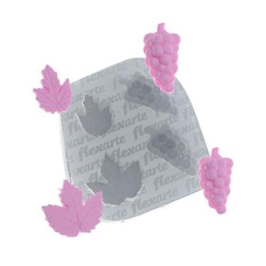 Imagem de Molde De Silicone 397 - Mini Uvas Folhas - Cozinha Flexarte