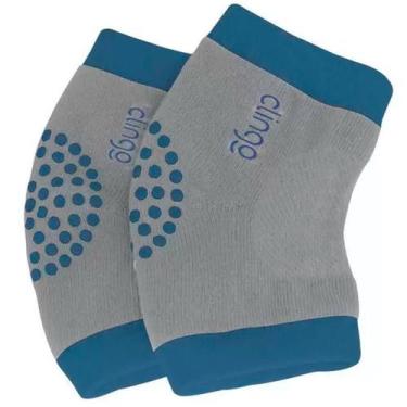 Imagem de Joelheira Antiderrapante para Bebê Engatinhar Azul/Cinza Clingo - KaBa