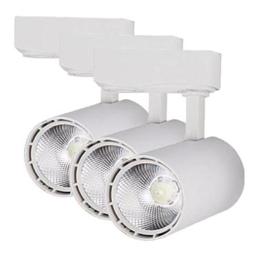 Imagem de Kit 3 Luminária Branca Trilho Spot Led 7W 3500K Branco Quente - AAAtop