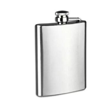 Imagem de Cantil Bolso Porta Bebida Garrafa Whiskeira Vodka Rum 210ml Cor Inox -