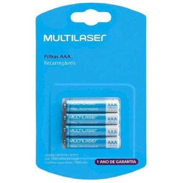 Imagem de Pilha Recarregável AAA 1000 mah Multilaser Recarregáveis CB050  KIT 04