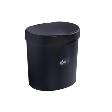 Imagem de Lixeira com Tampa Preta 2,5L Coza 109060008, Preto