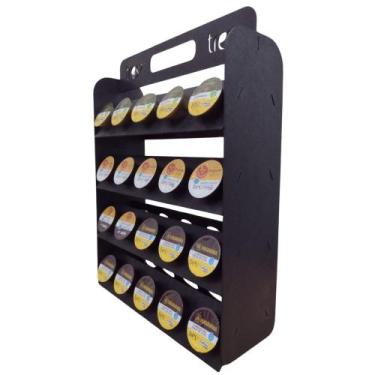 Imagem de Porta Cápsulas 3 Corações Cor Preta - Em Madeira Decorativa - ANA DECO