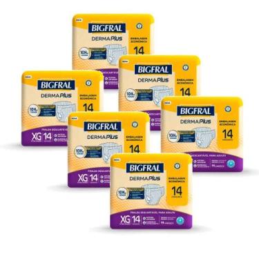 Imagem de Kit 6 Fralda Geriátrica Bigfral Derma Plus XG 14 Unidades cada