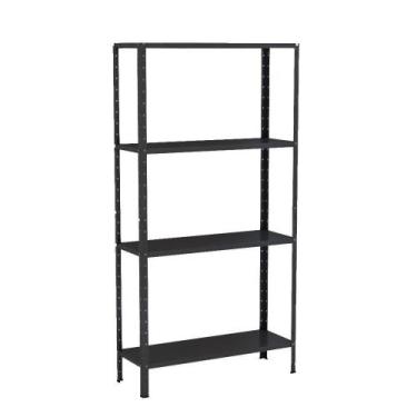 Imagem de Estante Aço 4 Prateleiras Livros Cozinha Quarto Eaf006 Preta - ELITE A