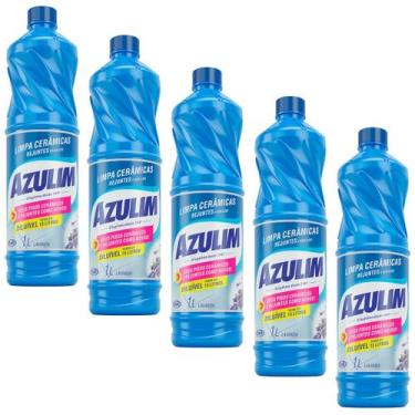 Imagem de Limpador Azulim Azulejos Cerâmicas Rejuntes Lavanda 1L Kit 5, Limpador