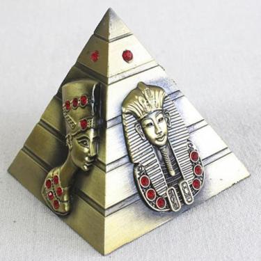Imagem de Enfeite Pirâmide Estátua Egito Decoração Escultura Metal 10c - Lar Pre