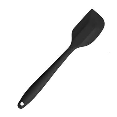 Imagem de Espátula Colher Silicone Mexer Panela Cozinha Preta 28cm - FX