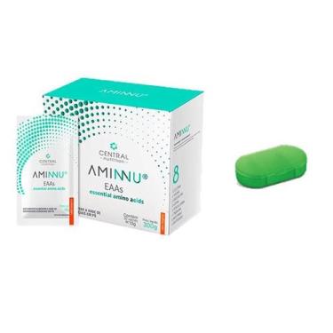Imagem de Aminnu Tangerina - 30 Sachês de 10g - Central Nutrition + Porta Cápsul