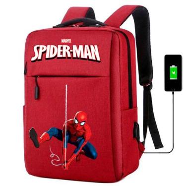 Imagem de Mochila USB Escolar Estampa Unissex Super Aranha Notebooks, Trabalho E