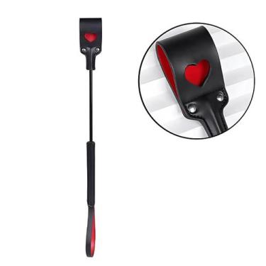 Imagem de Chibata com Coração 5,0cm x 63cm Palmatória de Luxo em Couro - LOJA EU