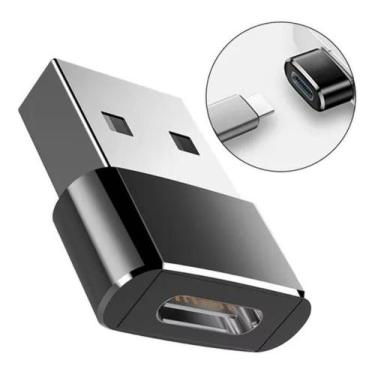 Imagem de Adaptador Conversor USB Type C (Tipo c) Fêmea para USB Macho - kapbom,